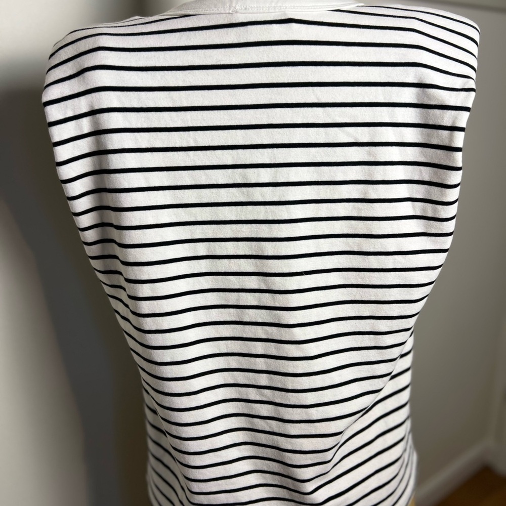 Anthropologie women’s black & white striped sleeveless cotton top XS - Picture 4 of 7